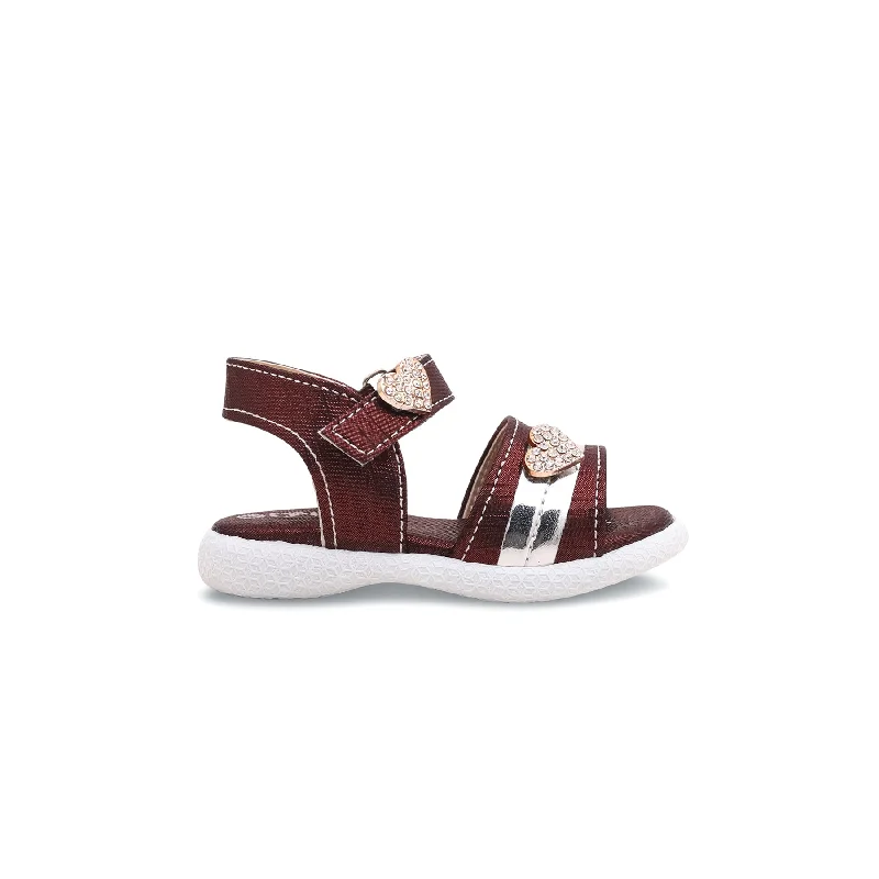 Sandals with slip-on soles-Babies Maroon Casual Sandal KD7828