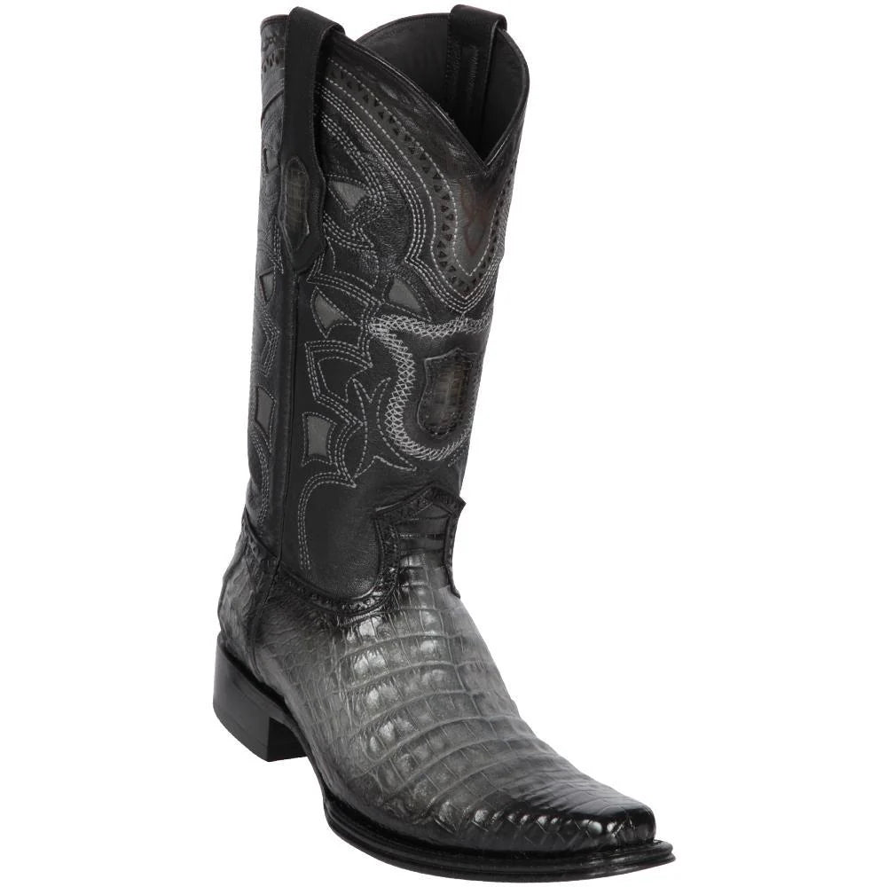 Cowboy boots for western travel bootsLos Altos 768238 Men's Faded Gray Genuine Caiman Belly European Square Toe Cowboy Boots