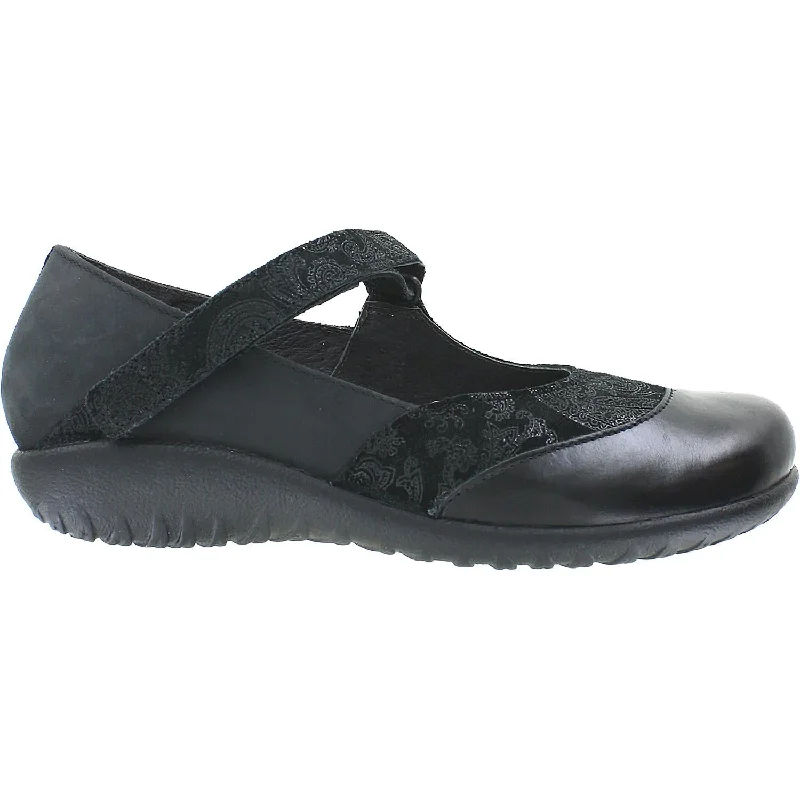 Casual shoes for casual coaches-Women's Naot Luga Black Lace Nubuck/Leather