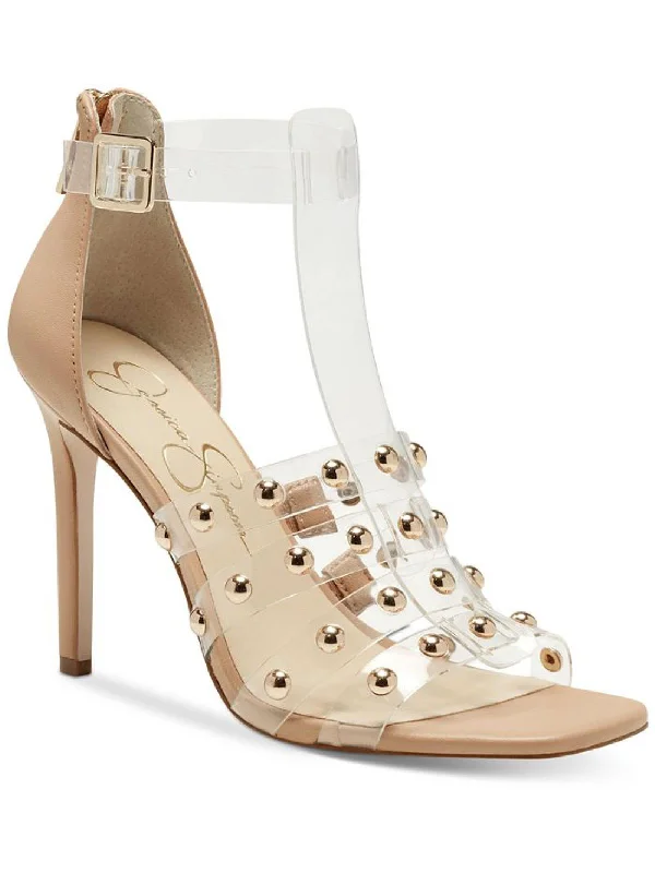 Heeled sandals for office wear-Oprina Womens Caged Embellished Ankle Strap