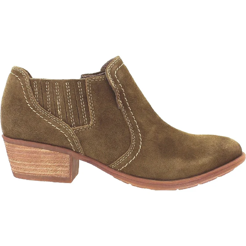 Booties with plush liningWomen's Earth Peru Dark Khaki Suede