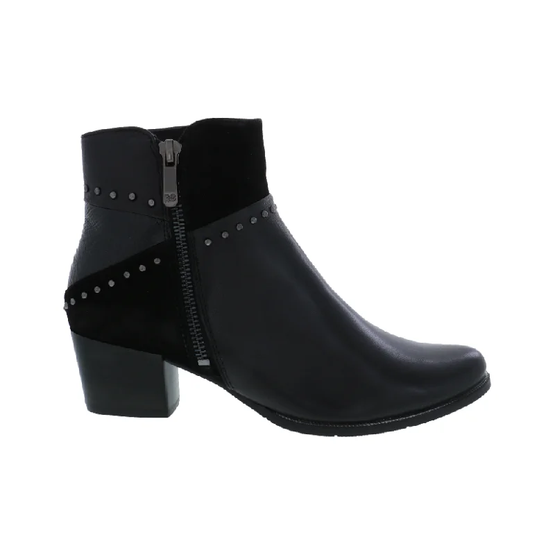 Ankle boots with elk leather-Regarde Le Ciel Women's Isabel-119 Block Heel Ankle Boot Black