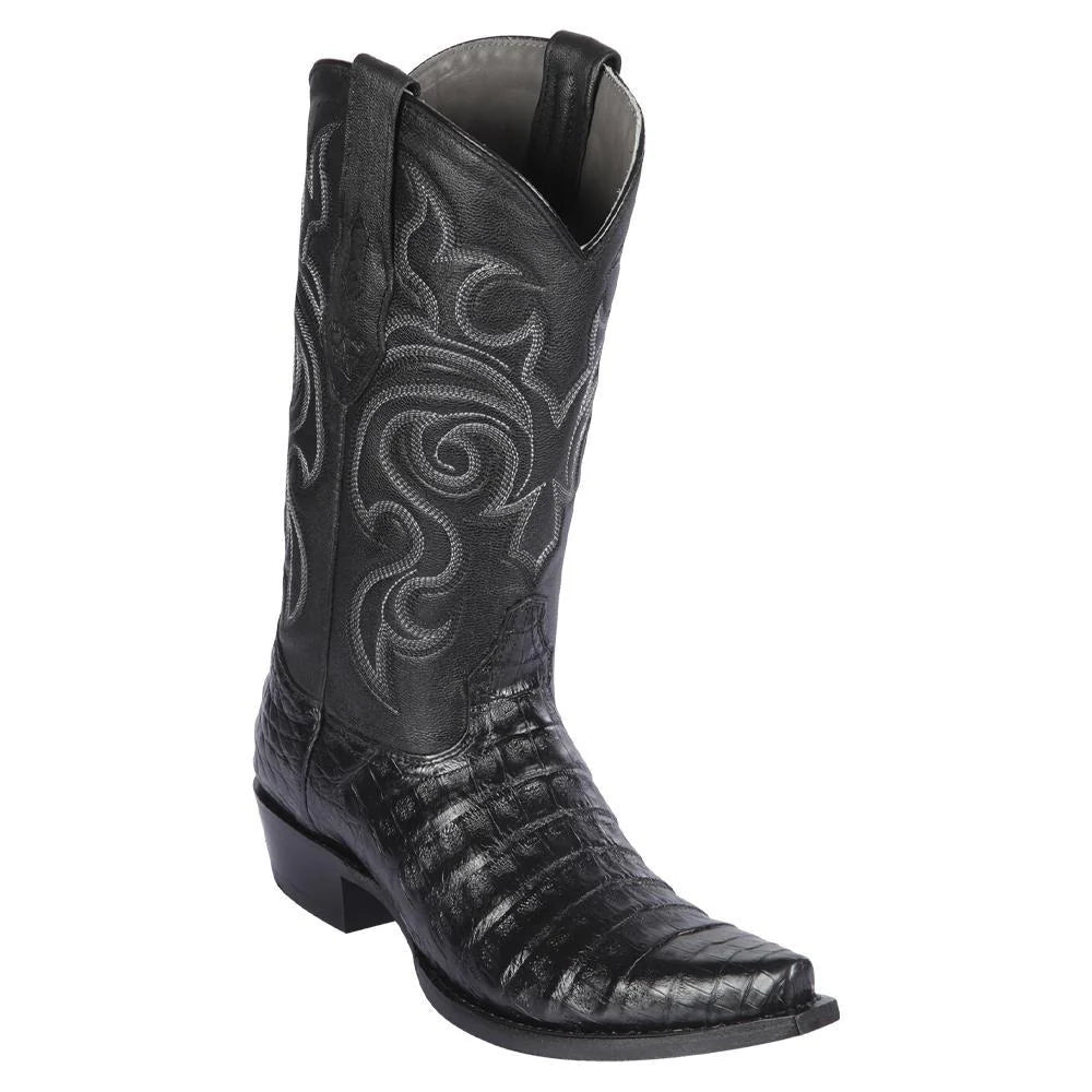 Cowboy boots for western party themesLos Altos 948205 Men's Black Genuine Caiman Belly Snip Toe Cowboy Boots