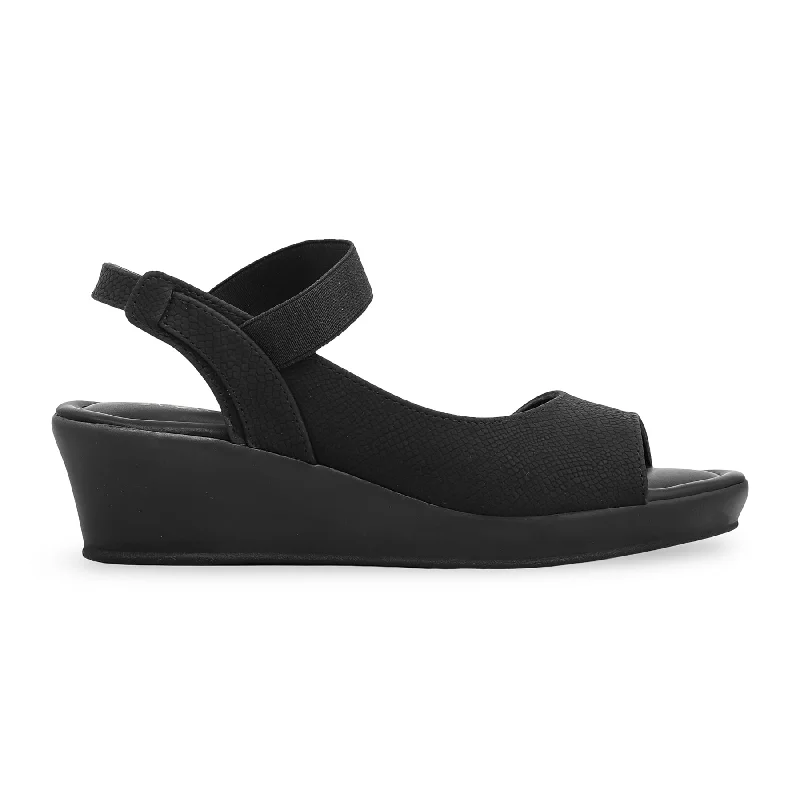 Sandals for active soles-Black Formal Sandal PU0079