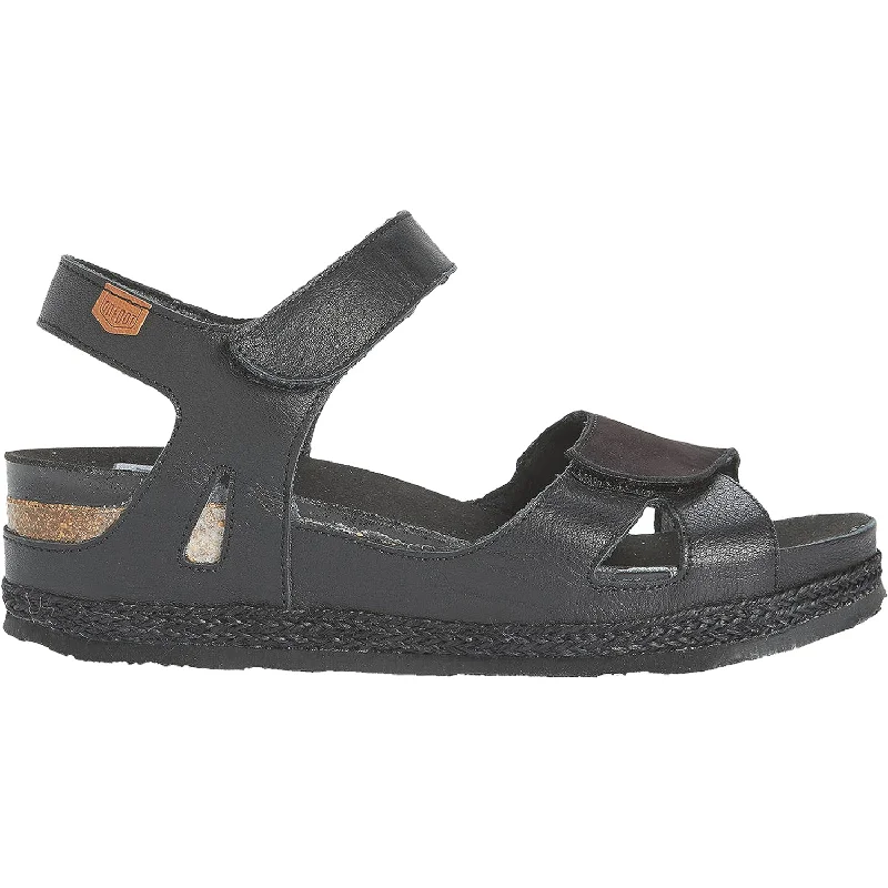 Sandals with trendy soles-Women's On Foot Cynara 221 Trenton Black Leather