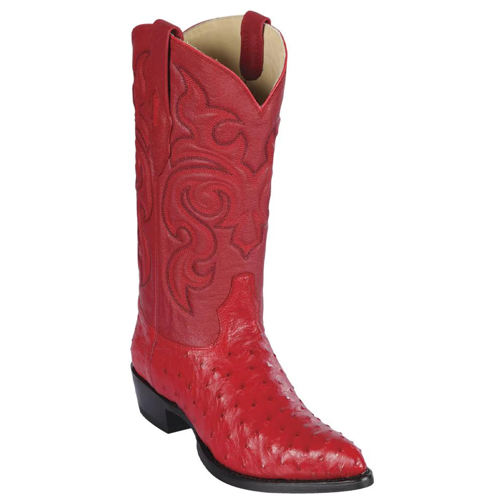 Cowboy boots for trail riding gearLos Altos 990312 Men's Red Genuine Ostrich J Toe Cowboy Boots