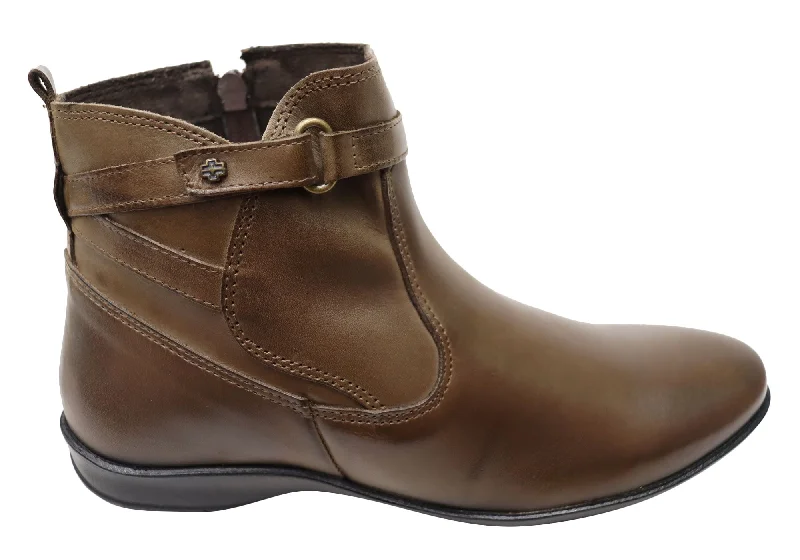 Ankle boots with galaxy leather-Perlatto Lane Womens Comfortable Leather Ankle Boots Made In Brazil