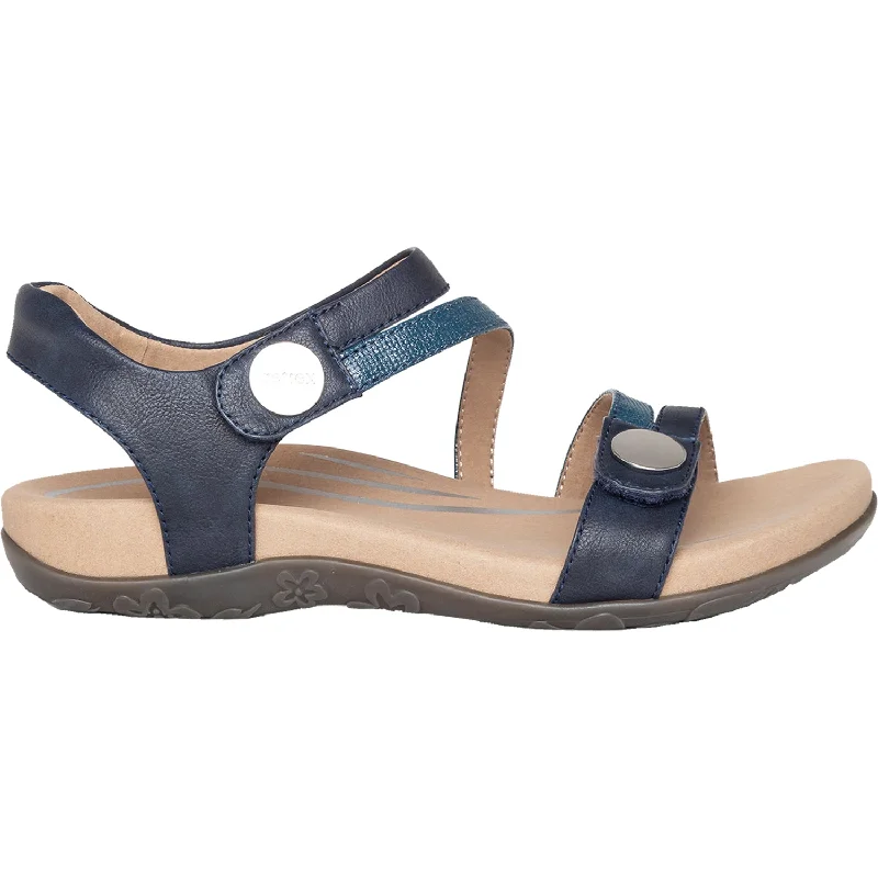 Sandals for daily soles-Women's Aetrex Jess Navy Synthetic