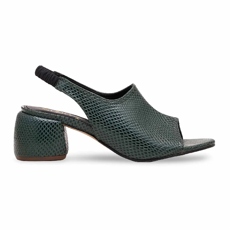 Sandals with vibrant comfort-Green Formal Sandal FR5356