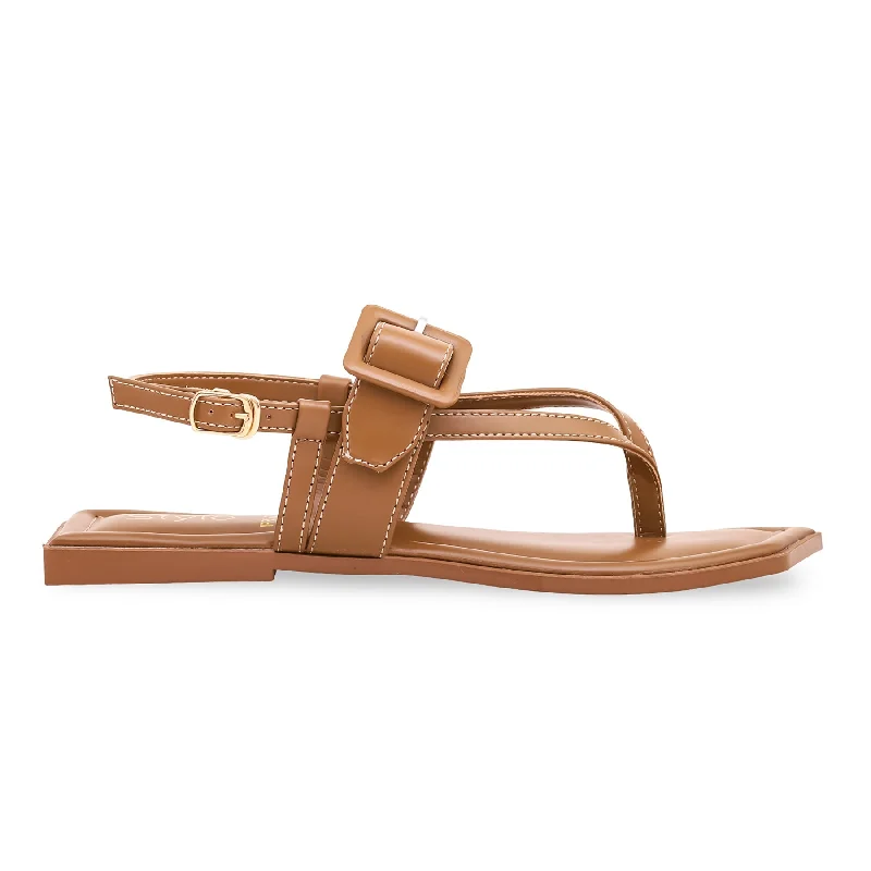 Sandals with vibrant soles-Brown Formal Sandal FR5297