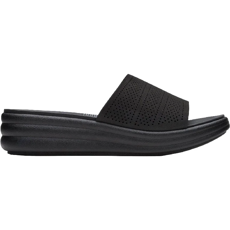 Sandals for warm heels-Women's Clarks Drift Twist Black Synthetic