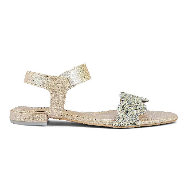 Sandals for wet heels-Golden Fancy Sandal FN5972