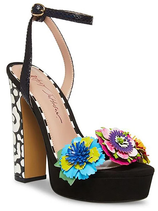 Heeled sandals for summer nights-Milana Womens Faux Leather Platform Block Heels