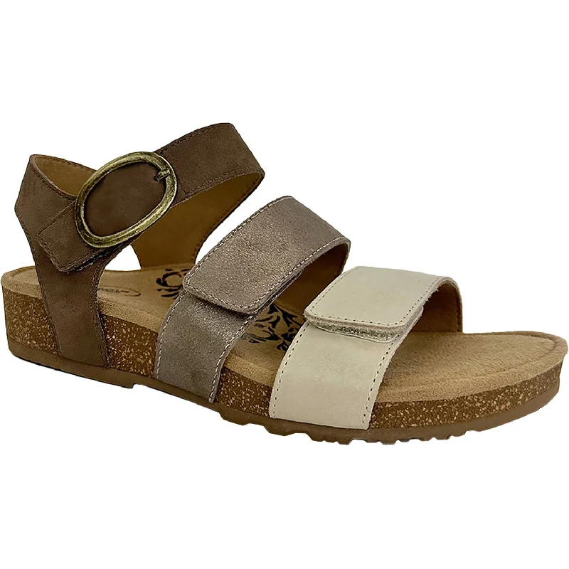 Sandals with slip-on comfort-Women's Aetrex Lilly Taupe Multi Leather