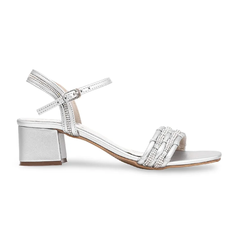 Sandals with firm support-Silver Fancy Sandal FN5831