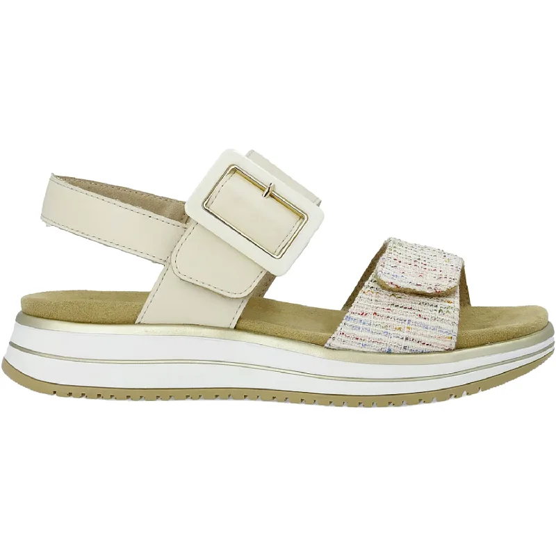 Sandals with bright soles-Women's Remonte D1J53-60 Jocelyn 53 Weiss Multi/Porzellan Leather