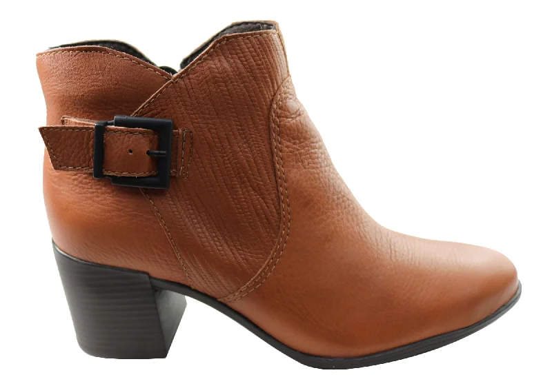 Ankle boots for all-day style-Bottero Anabeth Womens Comfortable Leather Ankle Boots Made In Brazil