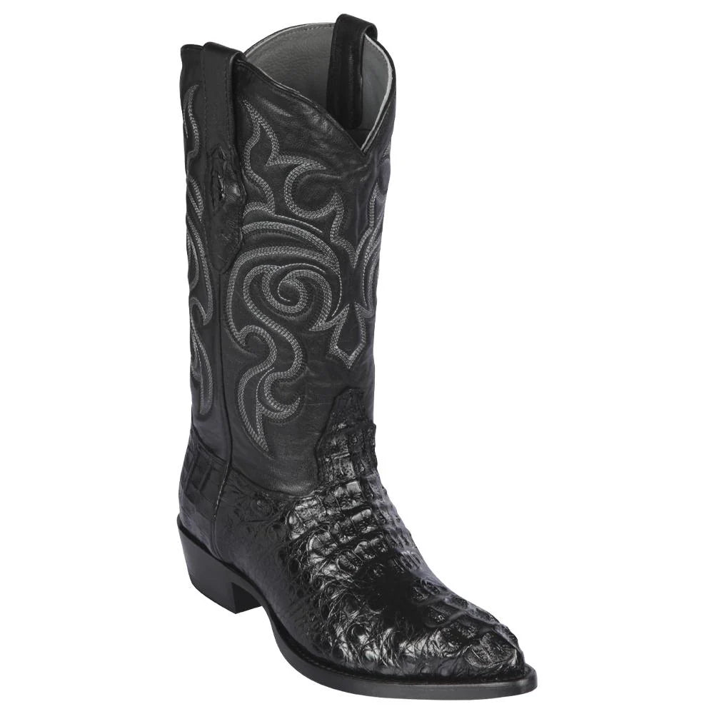 Cowboy boots for western wedding attireLos Altos 990205 Men's Black Genuine Caiman Hornback J Toe Cowboy Boots