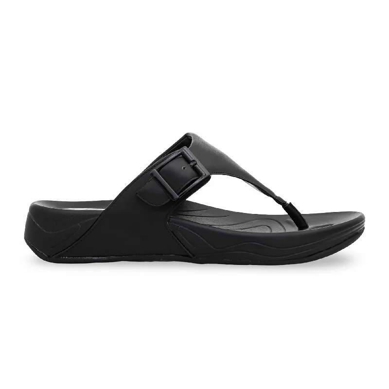 Slippers with gentle topsBlack Formal Chappal PU0011