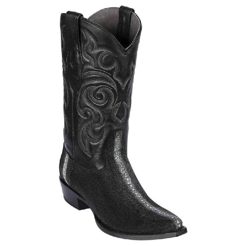 Cowboy boots for trail dust durabilityLos Altos 941105 Men's Black Genuine Rowstone Stingray Snip Toe Cowboy Boots