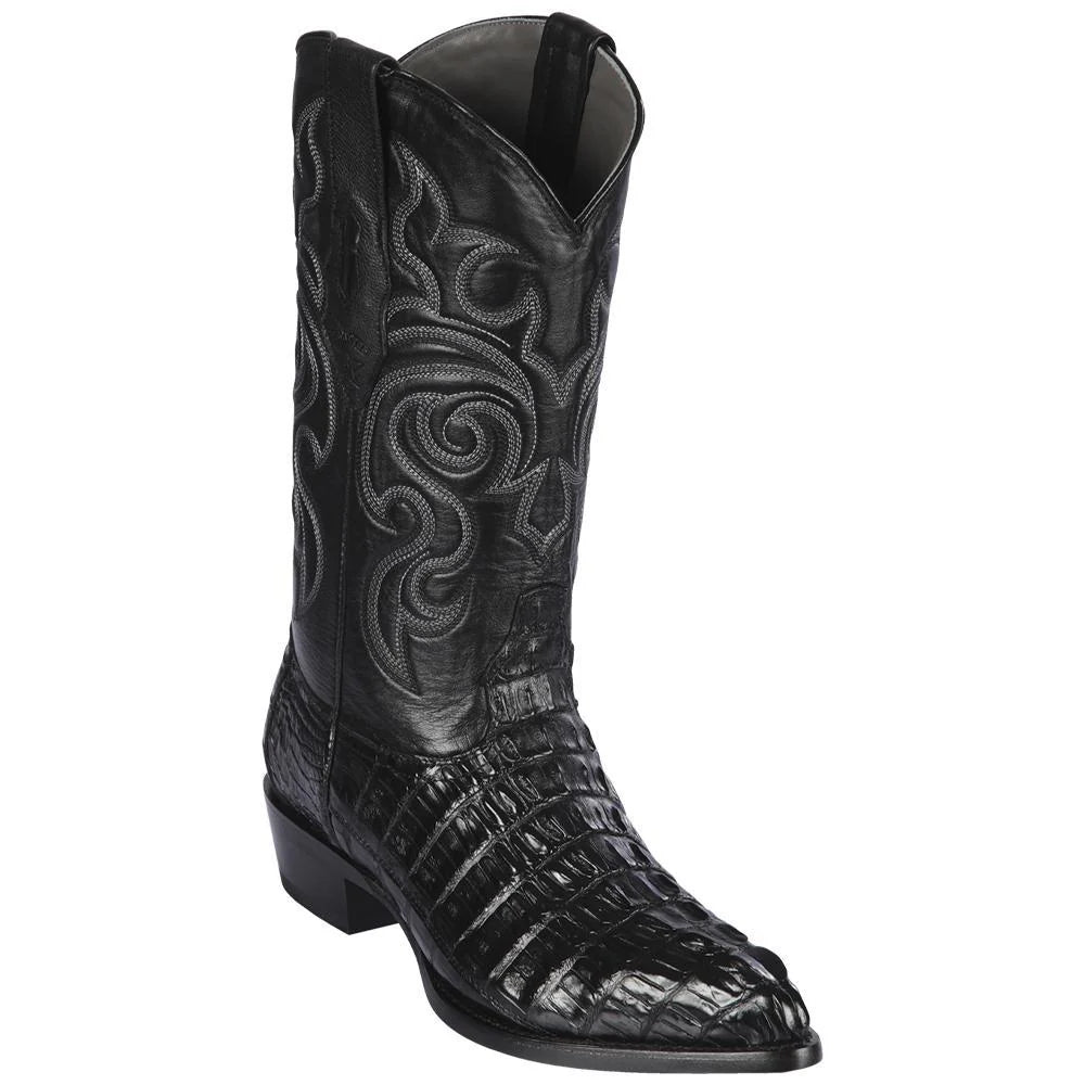 Cowboy boots for wild west reenactmentsLos Altos 990105 Men's Black Genuine Caiman Tail J Toe Cowboy Boots