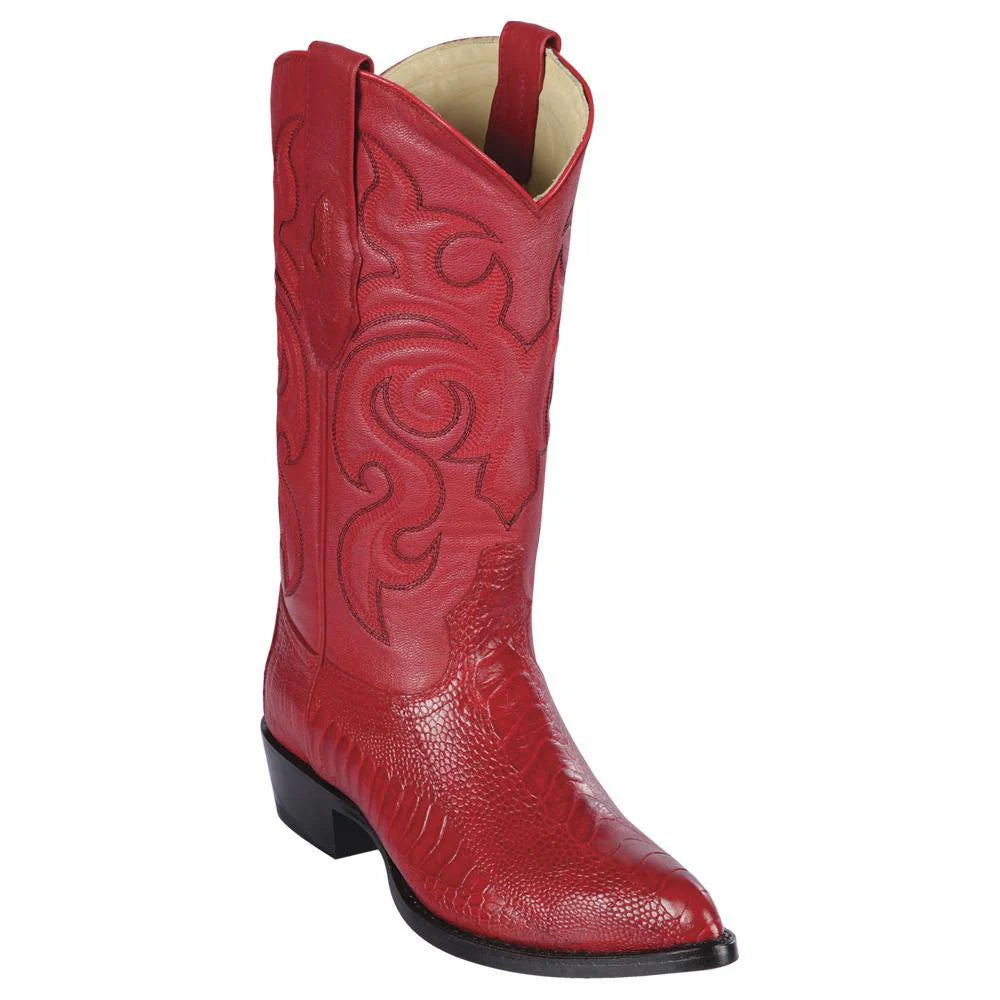 Cowboy boots with authentic leatherLos Altos 990512 Men's Red Genuine Ostrich Leg J Toe Cowboy Boots