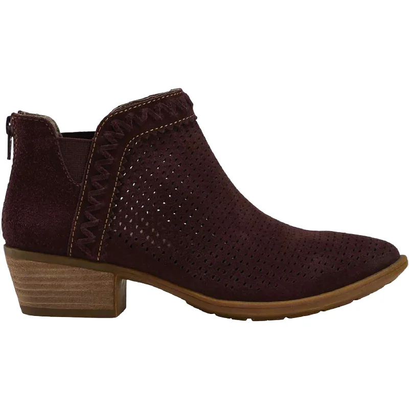 Booties for foot blissWomen's Earth Peak Perry Burgundy Suede