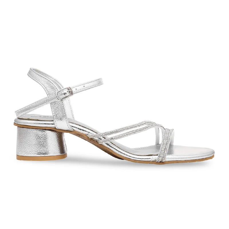 Sandals for daily errands-Silver Fancy Sandal FN5869