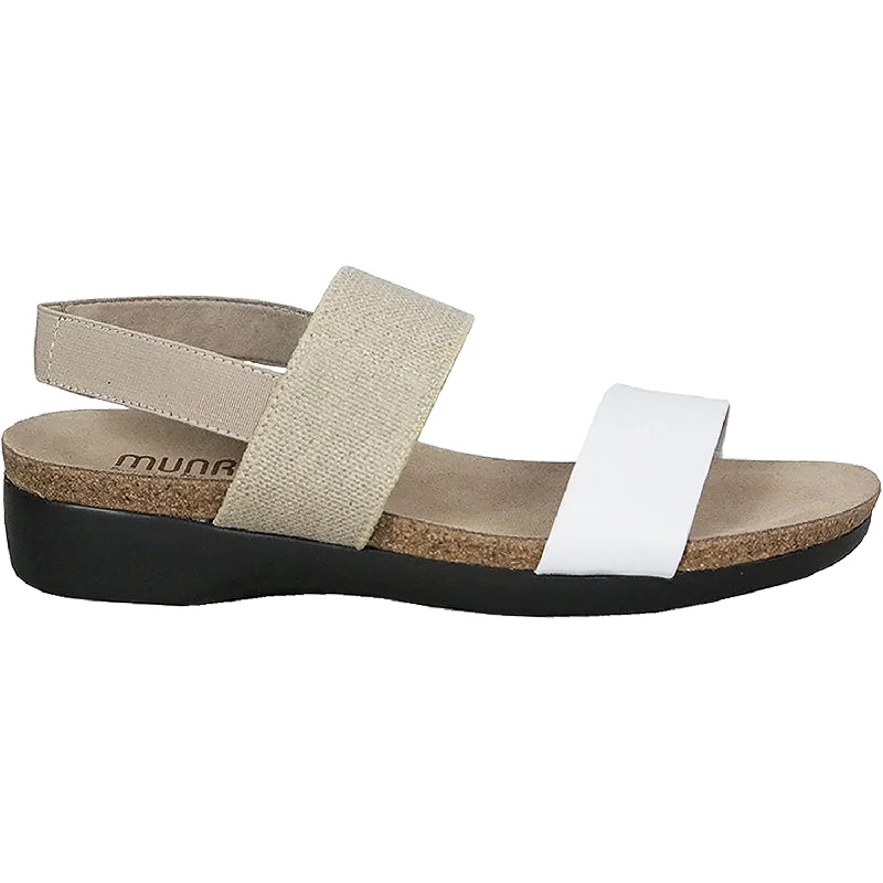 Sandals for daily heels-Women's Munro Pisces White/Natural Leather