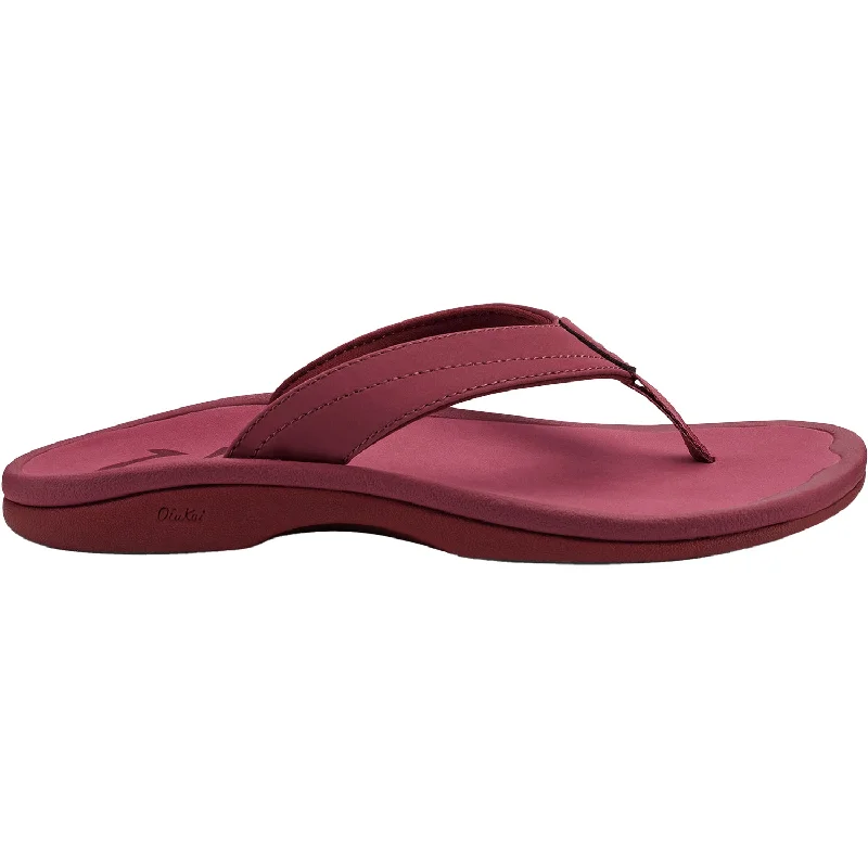 Sandals with plush heels-Women's OluKai Ohana Red Earth/Red Earth Synthetic