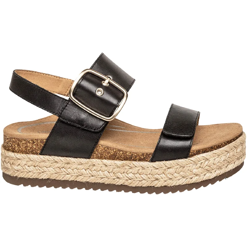 Sandals for summer soles-Women's Aetrex Vania Black Leather