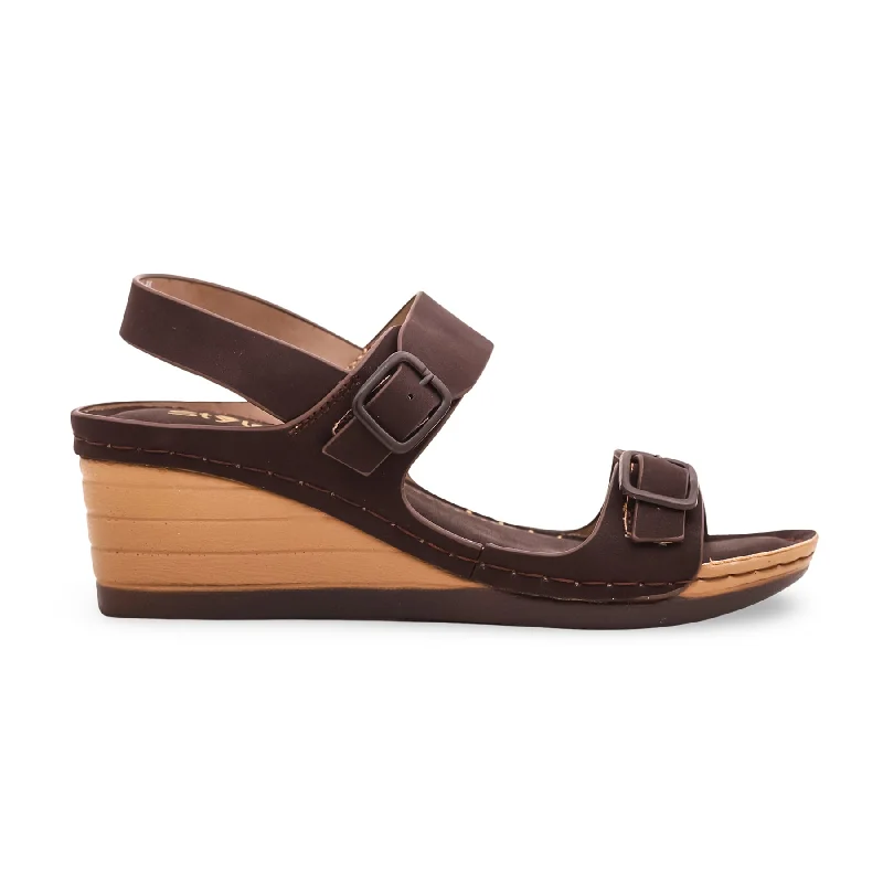 Sandals with slip-on comfort-Brown Formal Sandal PU0034