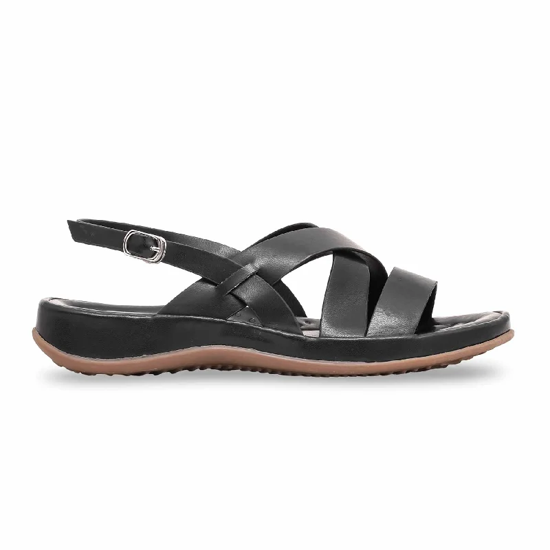 Sandals for summer comfort-Black Formal Sandal PU0401