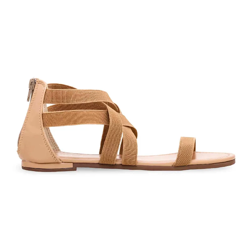 Sandals for muddy soles-Beige Formal Sandal FR5260