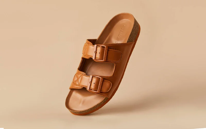 Sandals with soft heels-Cork Sandals : Classic Tan