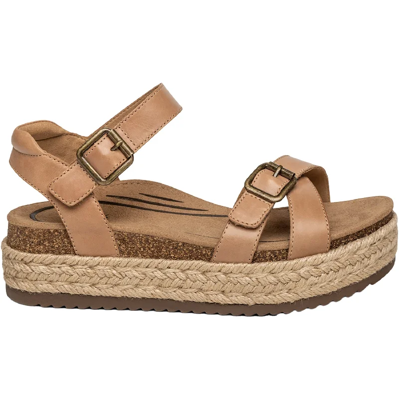 Sandals with bright soles-Women's Aetrex Paula Camel Leather