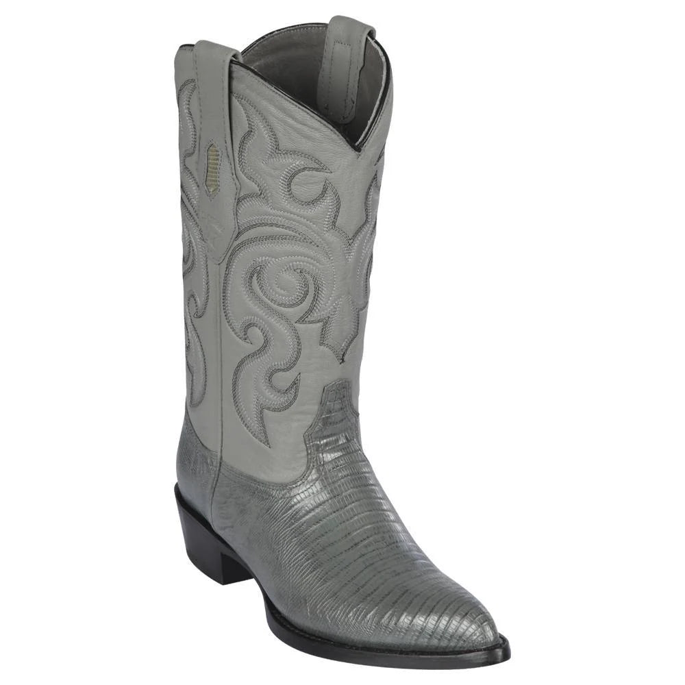 Cowboy boots with leather pull-on bootsLos Altos 990709 Men's Gray Genuine Teju J Toe Cowboy Boots