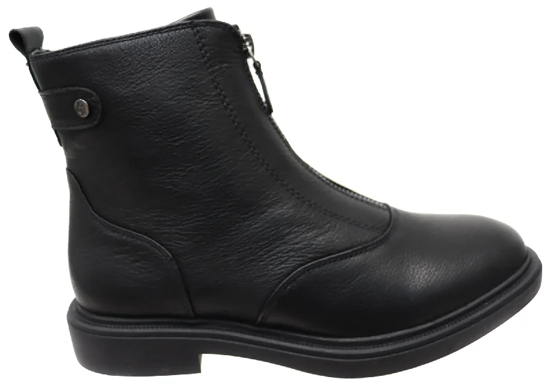 Ankle boots for winter walks-Hush Puppies Albury Womens Comfortable Leather Ankle Boots