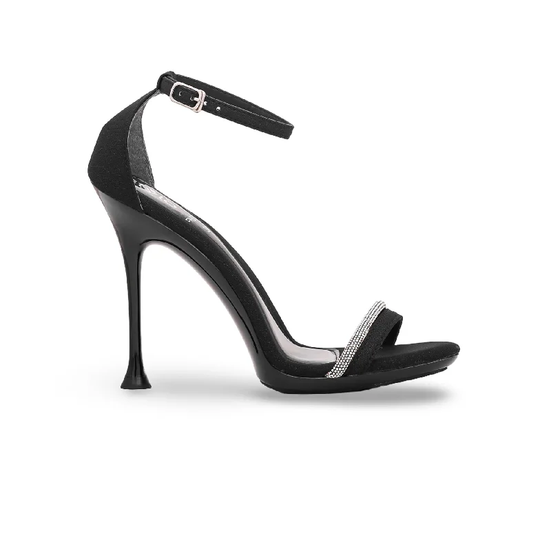 Sandals with cool heels-Black Fancy Bridal Sandal FN5784