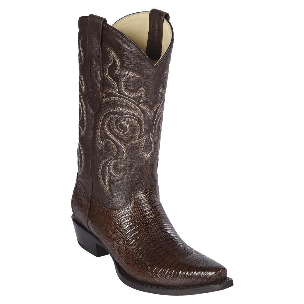 Cowboy boots for cowboy rodeo starsLos Altos 940707 Men's Brown Genuine Teju Snip Toe Cowboy Boots