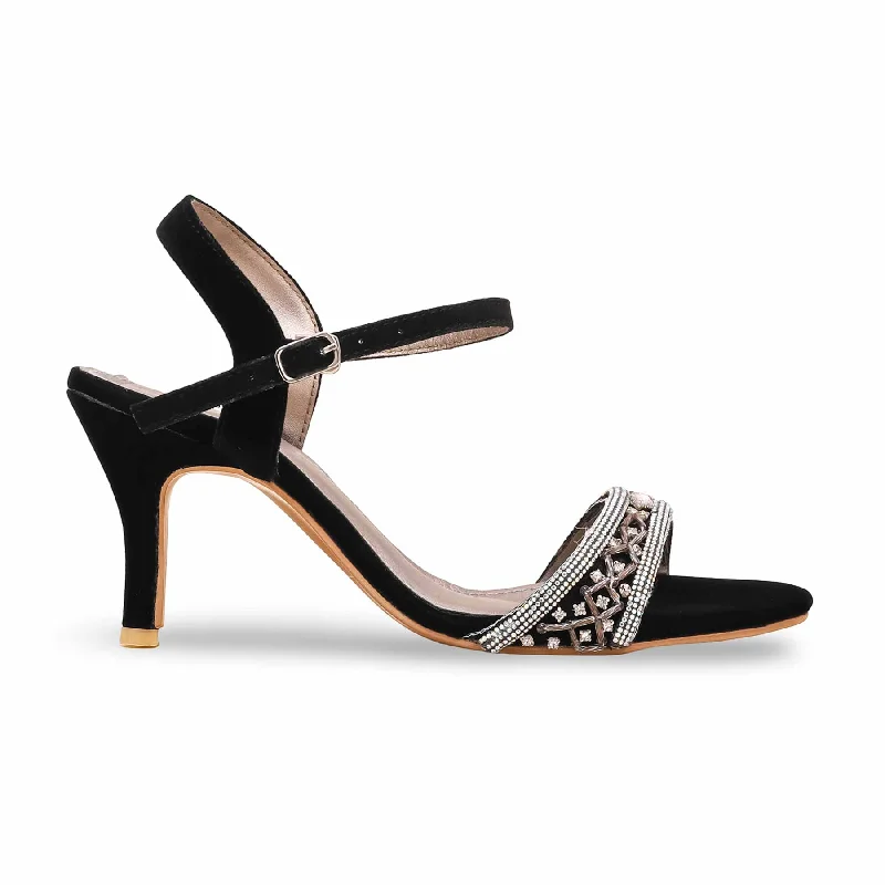 Affordable sandals under $50-Black Fancy Sandal FN5792