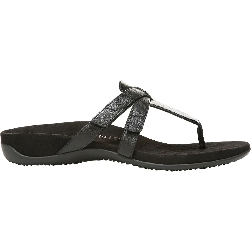 Sandals for hot weather-Women's Vionic Karley Black Leather