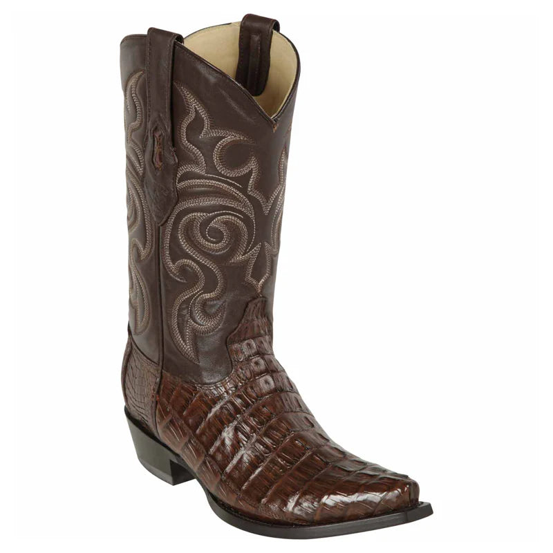 Cowboy boots for cowboy culture prideLos Altos 940107 Men's Brown Genuine Caiman Tail Snip Toe Cowboy Boots