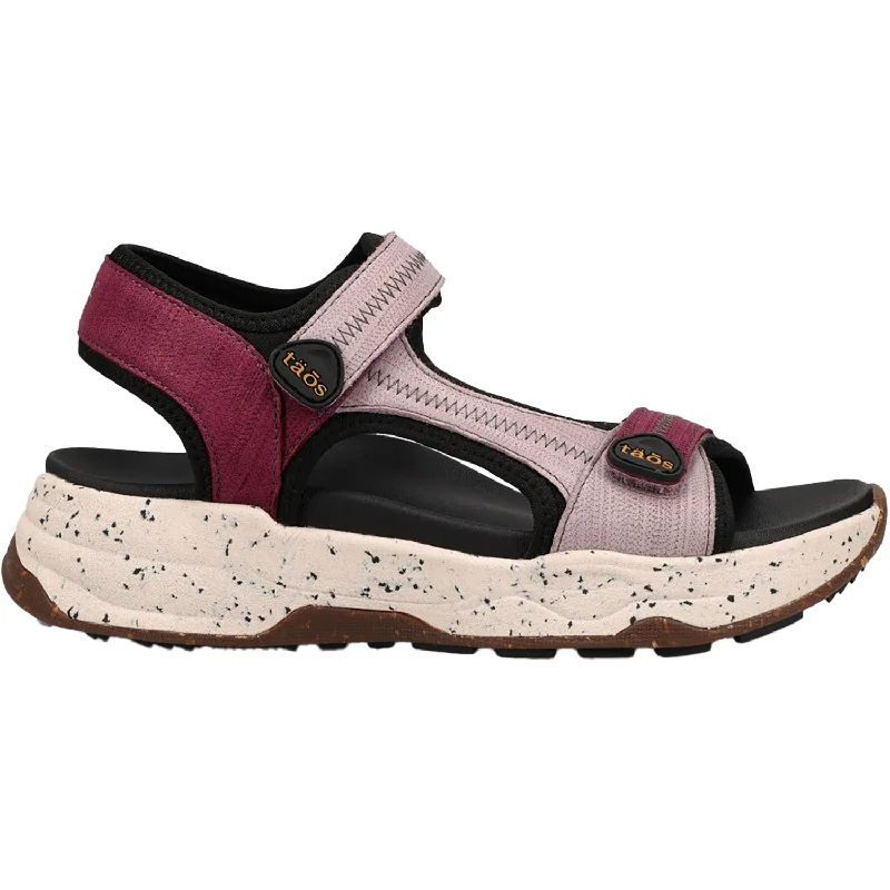 Sandals for sunny heels-Women's Taos Super Slide Plum Embossed Leather/Nylon