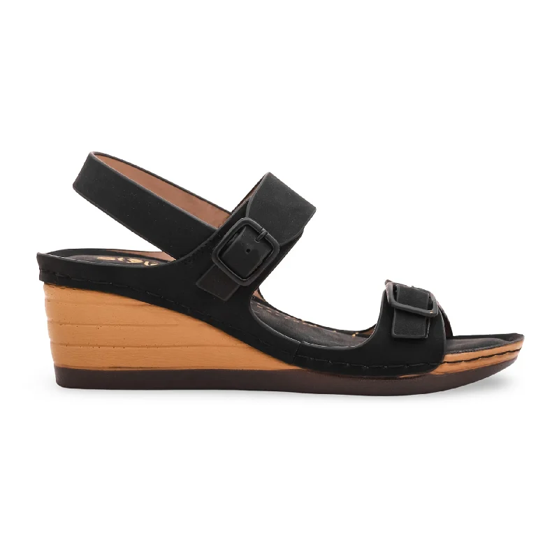 Sandals for wet trails-Black Formal Sandal PU0034