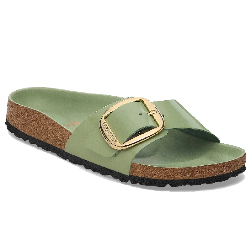 Sandals for wet heels-Women's Madrid Big Buckle High Shine Green Tea