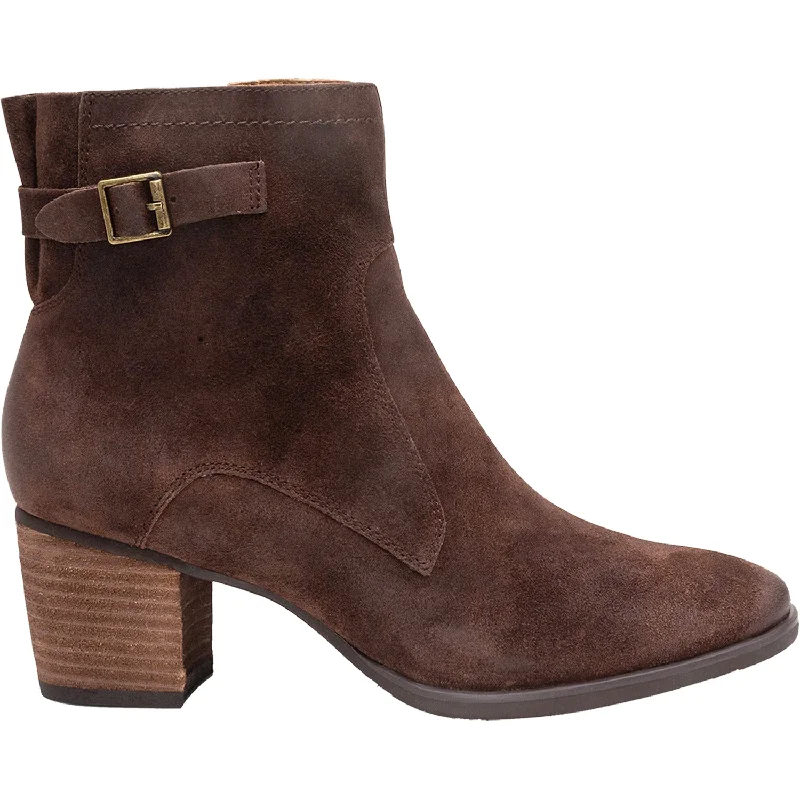 Booties with stylish snugWomen's Aetrex Rubi Dark Brown Leather