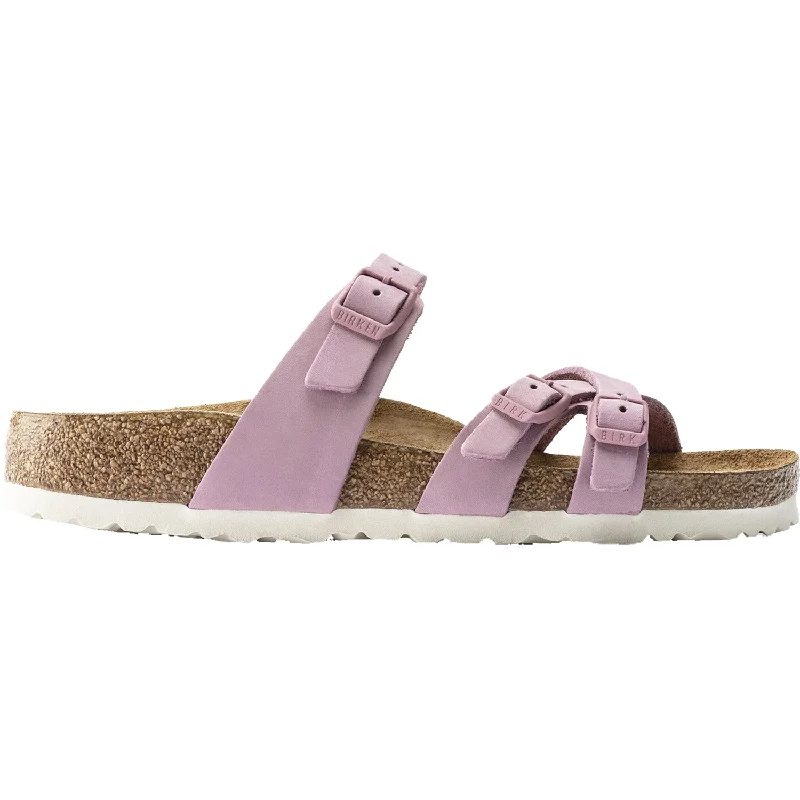 Sandals for warm heels-Women's Birkenstock Franca Soft Footbed Orchid Nubuck