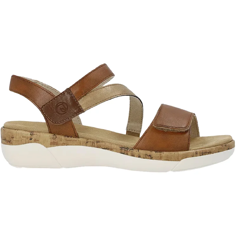 Sandals with trendy soles-Women's Remonte R6860-24 Muskat/Antique Leather