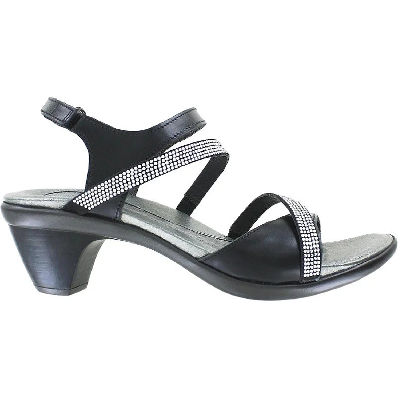 Sandals with chic soles-Women's Naot Innovate Black Madras Leather